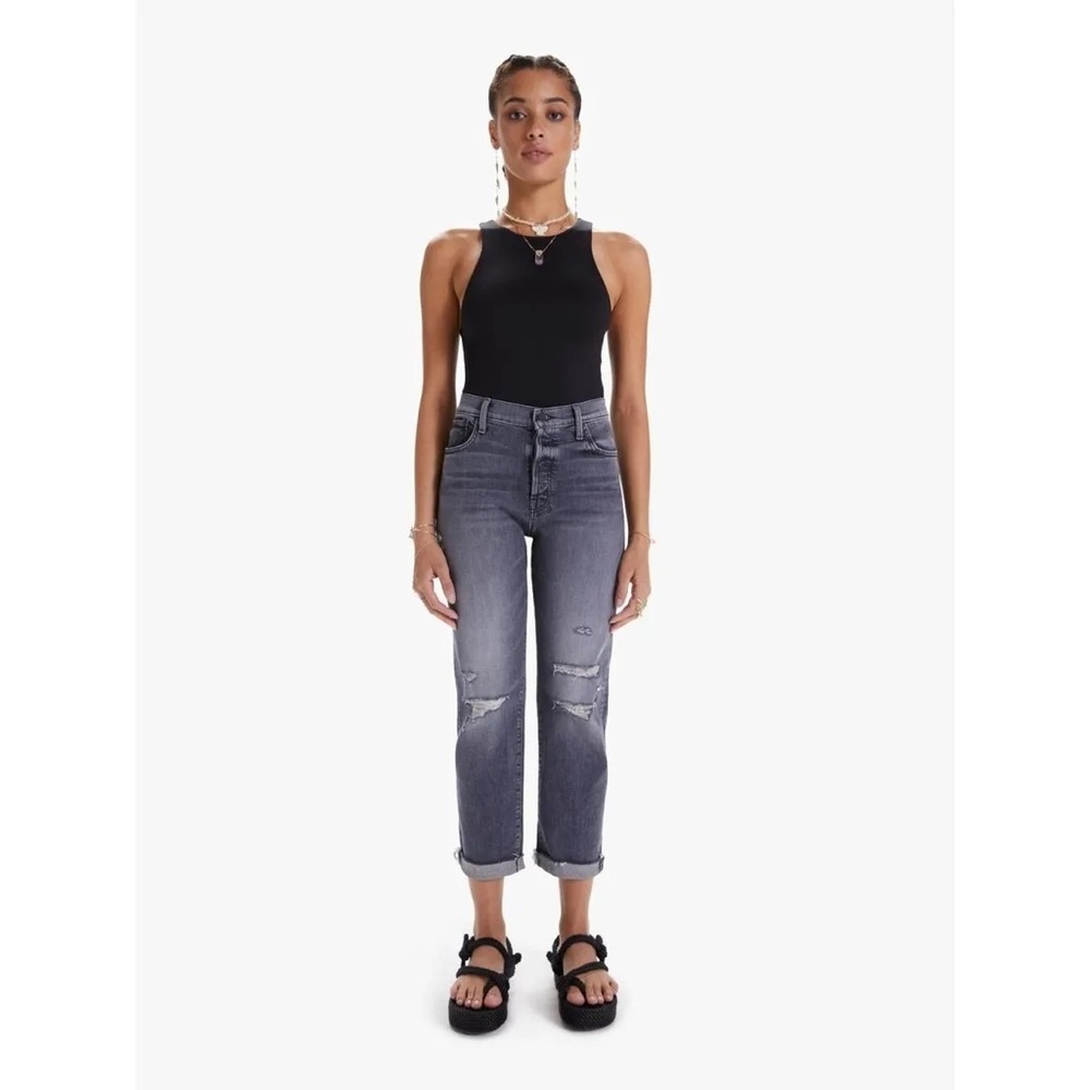 NWT Mother Denim The Scrapper Cuff Ankle Fray Sz 28 Unstitched in the Dark Z44